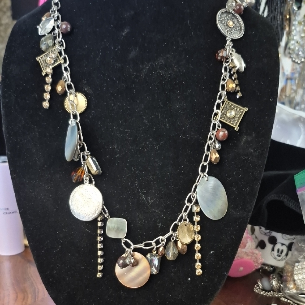 Chico's Gold and Silver Charm Necklace